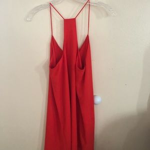 Red summer dress.